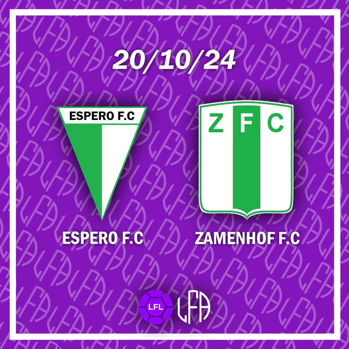 Hodiaŭ dimanĉo 20/10:

Internacia F.C 🆚Olimpo F.C
Atlas F.C 🆚 Briaconta F.C
Sudameriko F.C 🆚 Inferno F.C
Espero F.C 🆚 Zamenhof F.C
Progreso F.C 🆚 Universitato F.C

🕑 17:30 P.M (Ĉiuj tempoj respondas al Lomoria tempo)

bit.ly/lflbs2