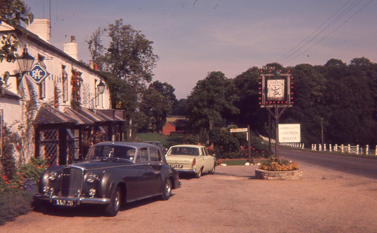 bo66ie29's tweet photo. A very English scene. A Bentley parked casually outside the pub. Early to mid 1960s. https://t.co/lt9GJ9nGGH
