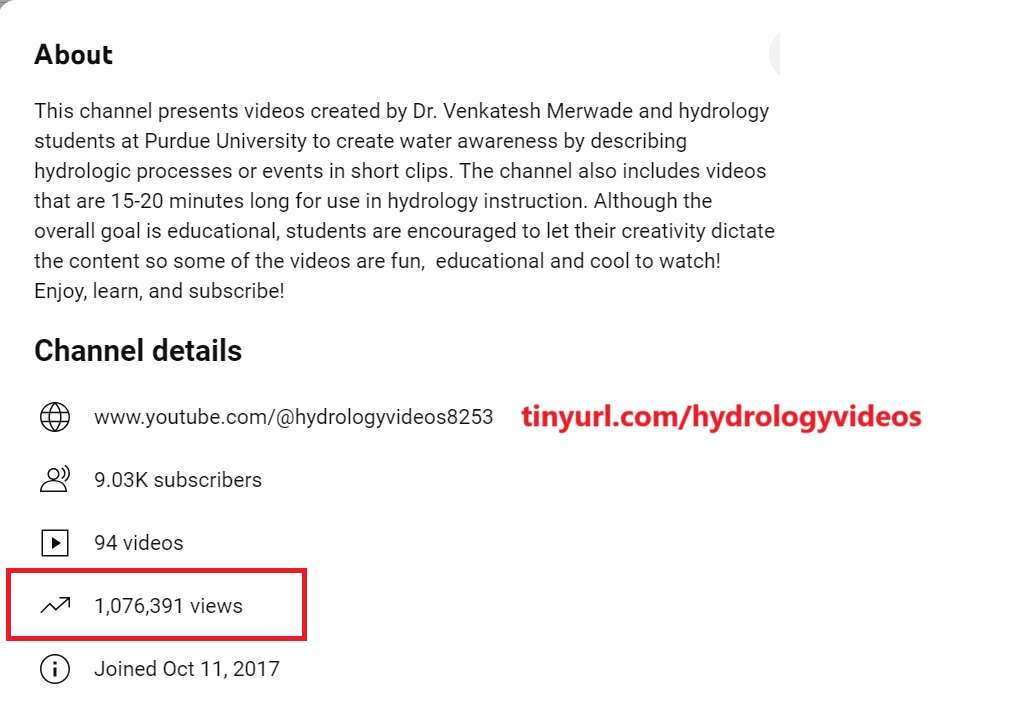 vmmerwade's tweet image. It is super exciting to see that the videos that I created for Purdue students have reached more than 1M views! It is very rewarding when I meet these learners. Recently I was very touched when a student came to my hotel in Lima, Peru, to thank me with a souvenir!