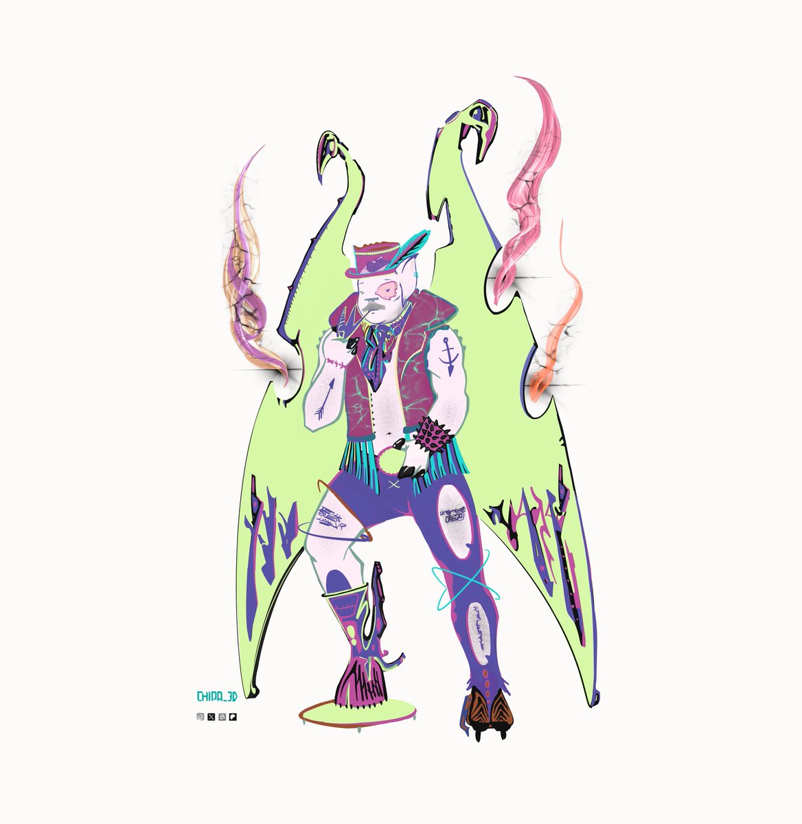 CHECKP0INT_'s tweet photo. Neo steampunk ringmaster
#chipa_3d #procreate #characterdesign #creature #digitalart #applepen #videogame #animation #comic #manga #illustration #graphic #visualart #NFT #2d #drawing https://t.co/AKOeNIUvrx