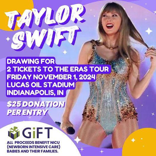 $25 donation for a chance to experience Taylor Swift’s Eras Tour while making a lasting impact on the lives of NICU babies and their families! 🙂 
Get raffle tix here: one.bidpal.net/giftswiftieraf…
#TaylorSwiftTickets #EmpowerNICUFamilies #NICUBabies #SwiftieStrong #StLouis
