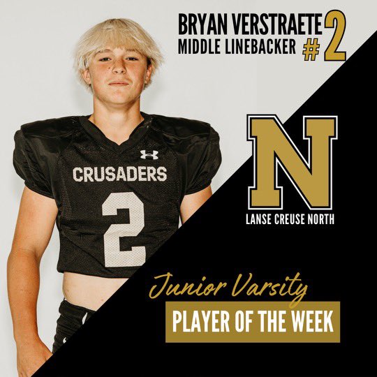 L'Anse Creuse North Football (@lcn_fb) on Twitter photo JV Player of the week goes to <a href="/Bryanlikebear/">Bryan Verstraete</a>
Bryan led our defense all year long. And helped us hold Stevenson to 0 points
Great job Bryan -coach Sonny and Coach Carey <a href="/PHDLineCoach/">Coach Garland</a> <a href="/lcnboosterclub/">LCN Athletic Booster Club</a> JV Player of the week goes to <a href="/Bryanlikebear/">Bryan Verstraete</a>
Bryan led our defense all year long. And helped us hold Stevenson to 0 points
Great job Bryan -coach Sonny and Coach Carey <a href="/PHDLineCoach/">Coach Garland</a> <a href="/lcnboosterclub/">LCN Athletic Booster Club</a>