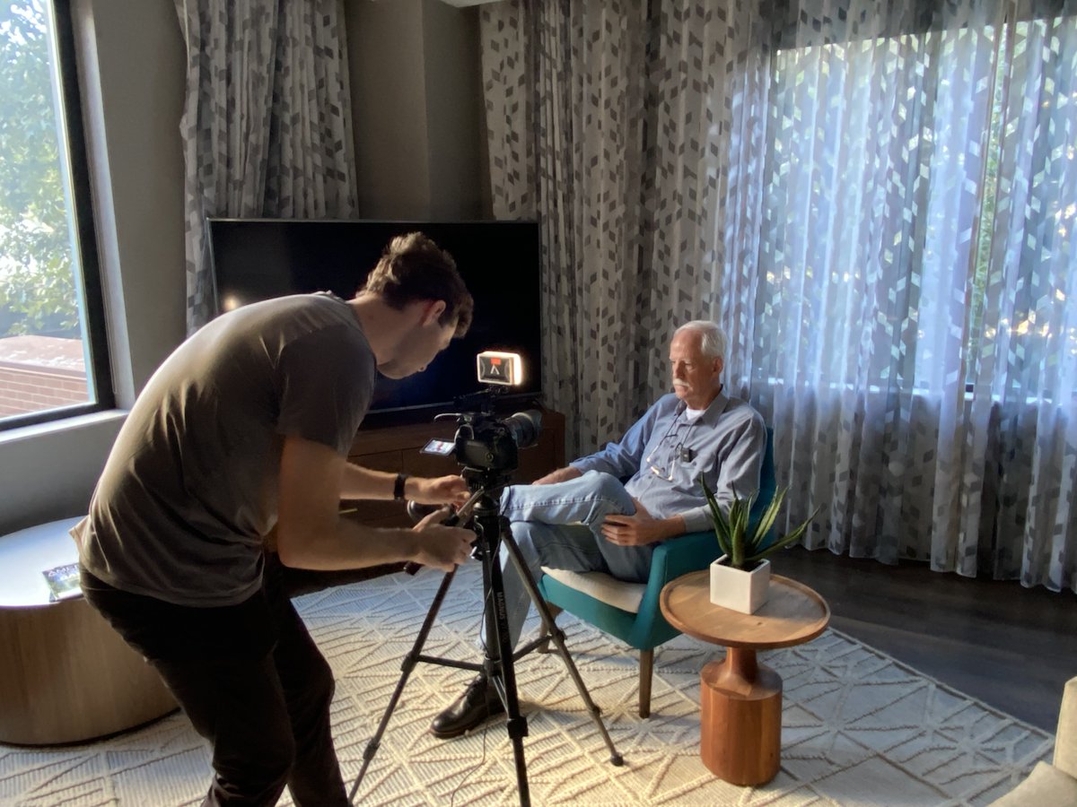 Dealernews's tweet photo. Lights,camera… Action! #NationalPowersportsDealerAssociation Chair Bob Althoff on why #DealerConnect. https://t.co/bV2a2B6hvN