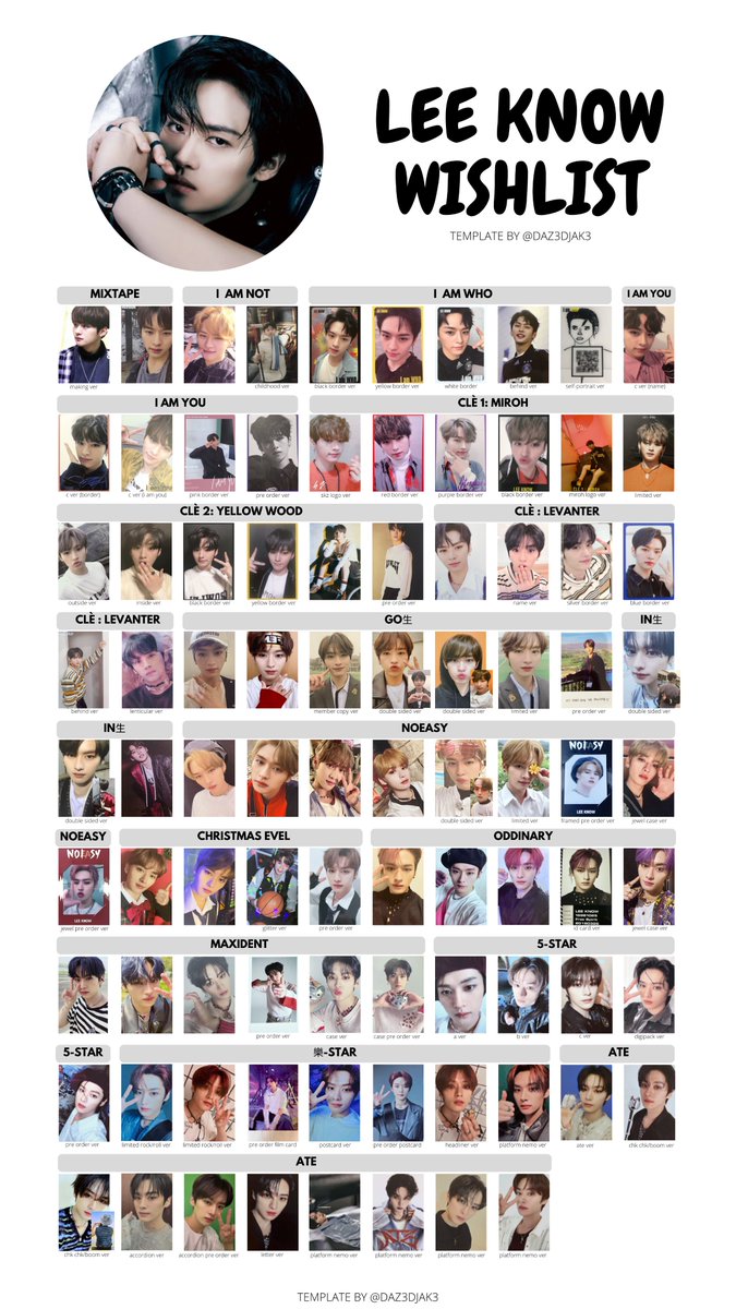 스트레이키즈 STRAY KIDS Full Member Korean Album Photocard