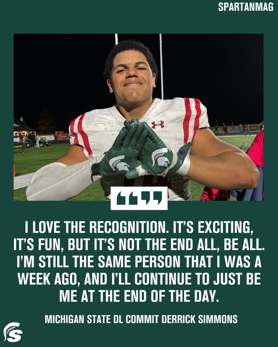 Michigan State 2025 DL commit Derrick Simmons receives rankings bump, wins conference title

Simmons didn’t receive his first Power Four offer until March of this year. Now he’s an On3 Industry four-star and the highest rated commitment in the 2025 class.

#LowEgoHighOutput