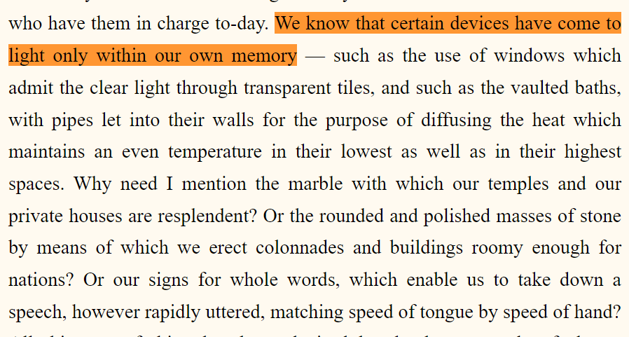 lefineder's tweet photo. Seneca on Roman technological progress.
"We know that certain devices have come to light only within our own memory" https://t.co/1pIEpIBTp3