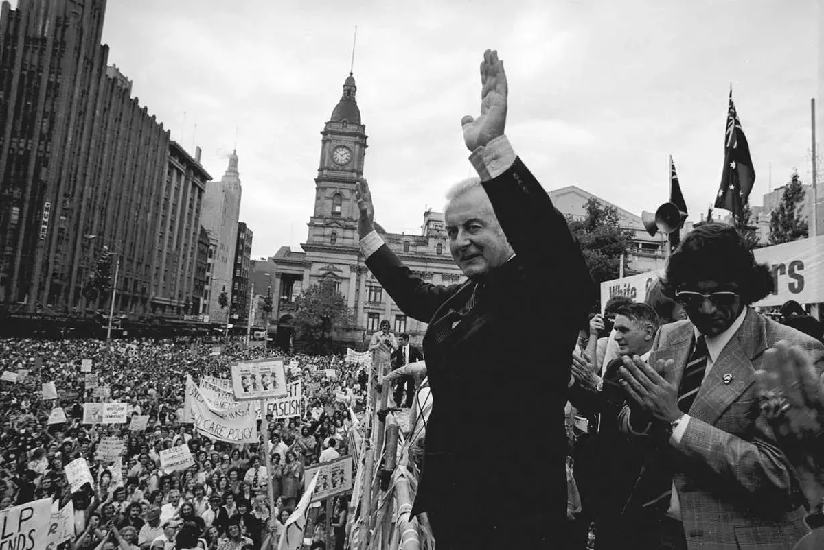 Whitlam_Inst's tweet photo. On this day in 2014, the Hon Gough Whitlam AC QC, Australia’s 21st Prime Minister, passed away at age 98. We remember him as one of Australia's greatest reforming Prime Ministers, who put Australia on a path to a more equal, open and tolerant future. 

Thank you, Gough. https://t.co/AOrijKJUCB