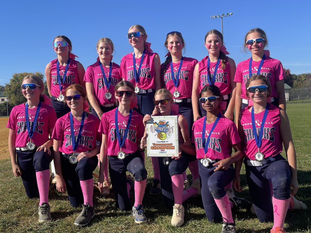 GFSharks's tweet photo. Another great weekend for the 12U Sharks, winning the Oktoberfest C tourney in Glen Burnie. Thoroughly dominated, only have up 6 runs all weekend.  Crown NIT B is next @GFSoftball https://t.co/AVoZjlosMa