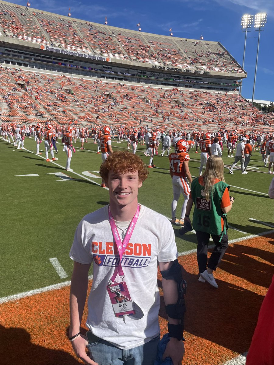Ryan Elms (@ryan_elms) on Twitter photo Huge thanks to <a href="/ClemsonFB/">Clemson Football</a> for having me out for the game! Such a great experience and atmosphere in Death Valley. Loved getting to hear the coaches speak as well. Go tigers!🟣🟠
<a href="/TCAAddisonFB/">TCA Addison Football 🏈</a> <a href="/GregJohnston67/">Coach Greg Johnston</a> <a href="/HC_Hayes/">Steve Hayes</a> <a href="/Clements_TJC/">Tyler Clements</a> Huge thanks to <a href="/ClemsonFB/">Clemson Football</a> for having me out for the game! Such a great experience and atmosphere in Death Valley. Loved getting to hear the coaches speak as well. Go tigers!🟣🟠
<a href="/TCAAddisonFB/">TCA Addison Football 🏈</a> <a href="/GregJohnston67/">Coach Greg Johnston</a> <a href="/HC_Hayes/">Steve Hayes</a> <a href="/Clements_TJC/">Tyler Clements</a>