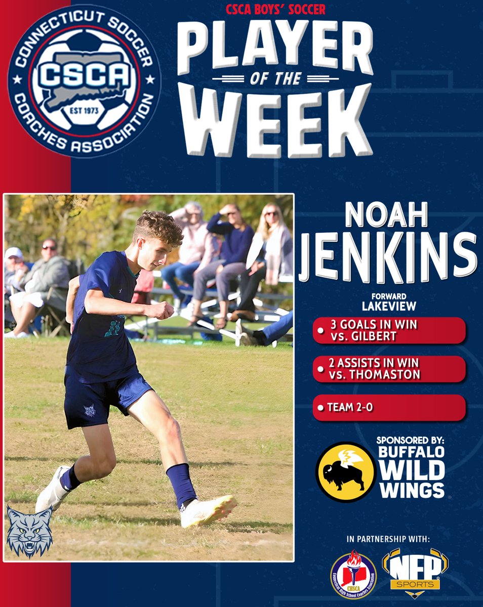 CSCA (@csca_soccer) on Twitter photo Congrats to last week's <a href="/CSCA_Soccer/">CSCA</a> Player of the Week, Noah Jenkins! Thanks to all the fans who voted & to our sponsor <a href="/BWWings/">Buffalo Wild Wings</a>. <a href="/NFP_CTEast/">NFP Sports - CT East</a> #ctbsoc #cscapow Congrats to last week's <a href="/CSCA_Soccer/">CSCA</a> Player of the Week, Noah Jenkins! Thanks to all the fans who voted & to our sponsor <a href="/BWWings/">Buffalo Wild Wings</a>. <a href="/NFP_CTEast/">NFP Sports - CT East</a> #ctbsoc #cscapow