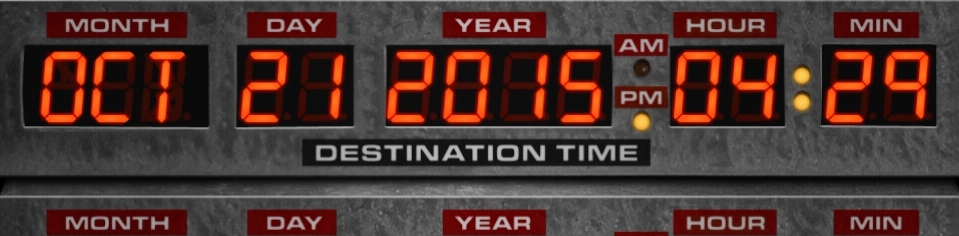 Oct 21, 2015 (now 9 years ago) is the date that Marty &amp; Doc travel into the future in Back to the Future Part II. #80s
