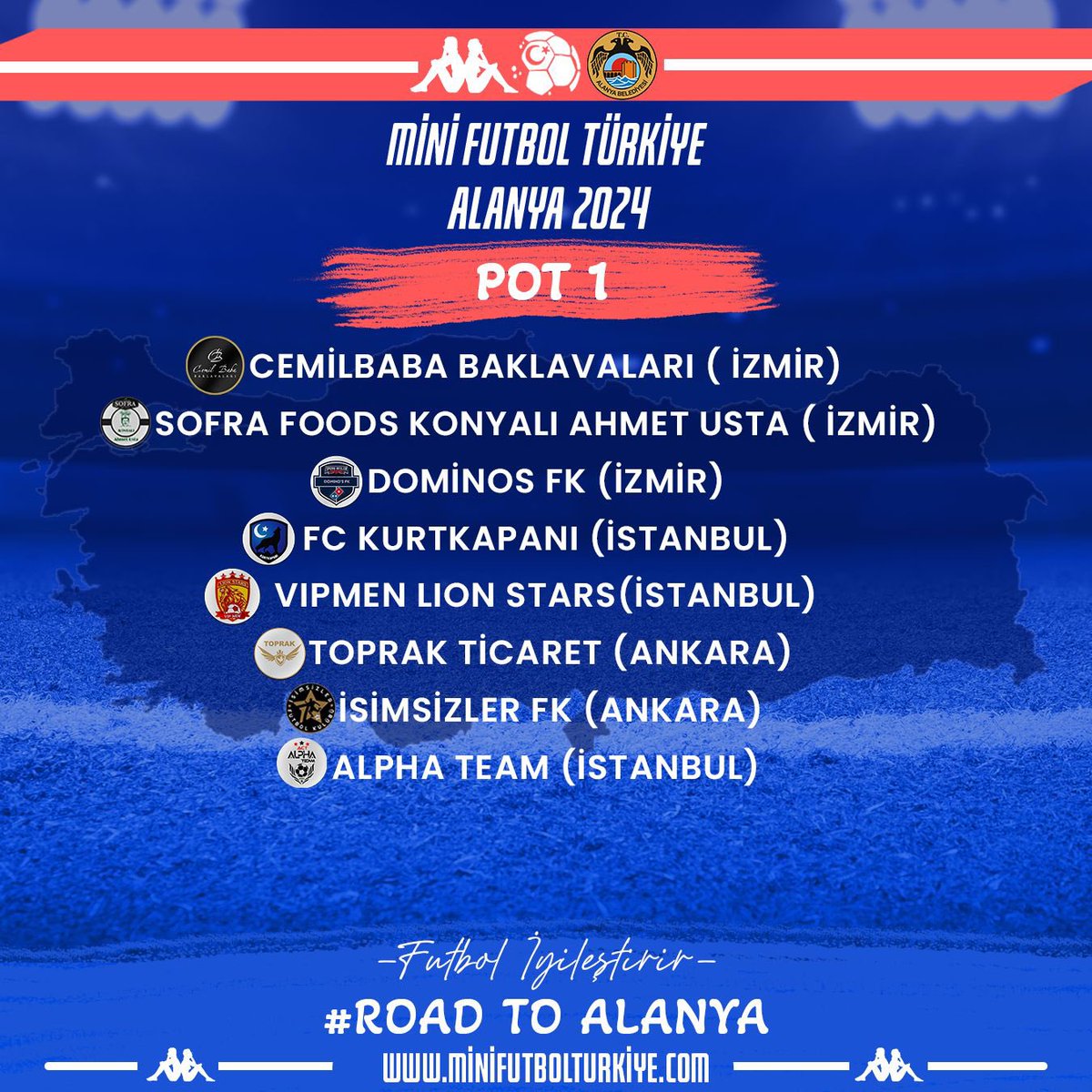 MiniFutbol's tweet photo. Türkiye Halısaha Şampiyonası 
2024 Alanya 🇹🇷🏆
Torbalar Belli oldu #roadtoalanya https://t.co/t6sEUT6sSV