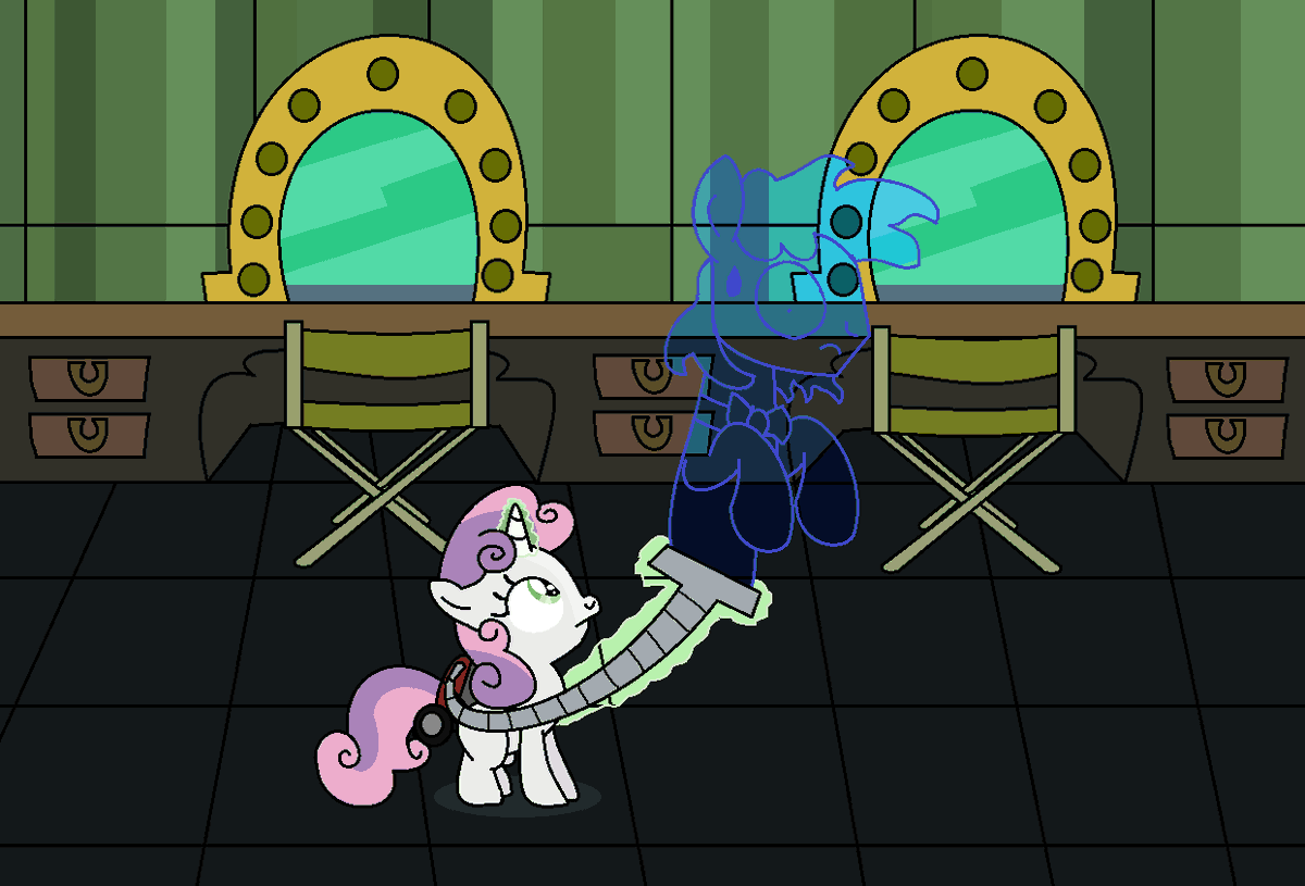 OfficialEoJ's tweet photo. It's another #SundaySpotlight, y'all‼️

This piece of Sweetie Belle doing some ghost-busting was created by swordkirby from the fanserver!

It seems that poor ol' overall can't catch a break. Even in the afterlife...

#eoj #elementsofjustice #mlp #mlpfim #aceattorney https://t.co/vH4rtGpEji