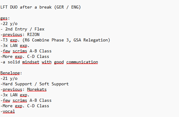 DUO LFT <a href="/benelope_r6/">Benelope</a> 

R6Tracker:
r6.tracker.network/r6siege/profil…
r6.tracker.network/r6siege/profil…

RT appreciated
DM <a href="/benelope_r6/">Benelope</a>