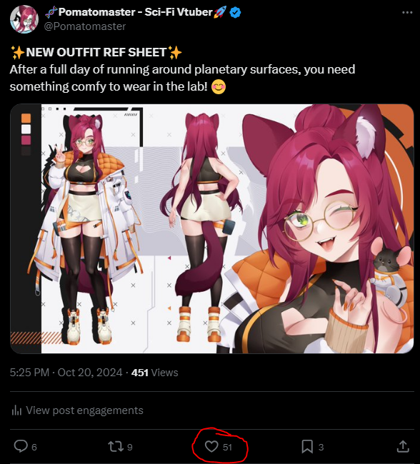Pomatomaster's tweet photo. Posted my ref sheet to both platforms and these are the results after 1 hour

I have 13k followers on Twitter vs 1.7k on🦋btw 💀

Legit its so disheartening to know that for all the work i've put into this platform, the engagement is way lower than one I started using 3 days ago https://t.co/jLoU8PXFD1