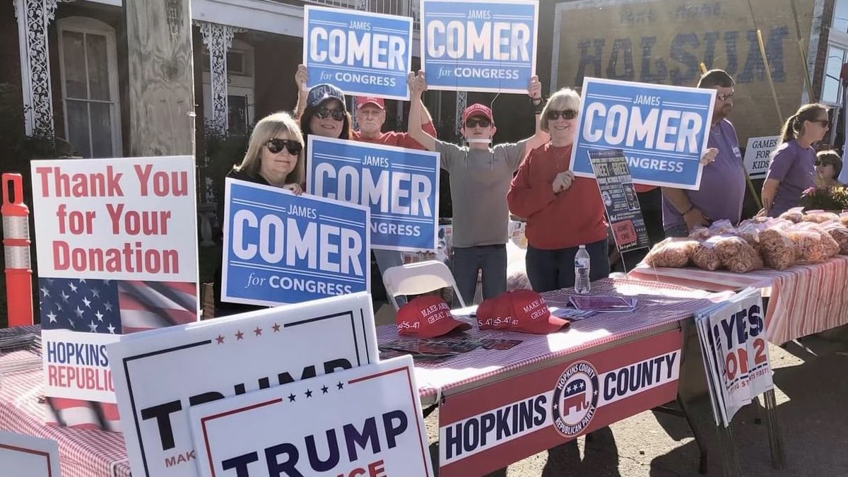 JamesComer's tweet photo. . #TeamComer was in full force all across #KY1 this weekend. Thanks 🙏 to everyone who knocked on doors, made calls, put signs in their yards, attended rallies, and voted 🗳️ early.  #Election2024 is 16 days away. https://t.co/iN0pSzISjt