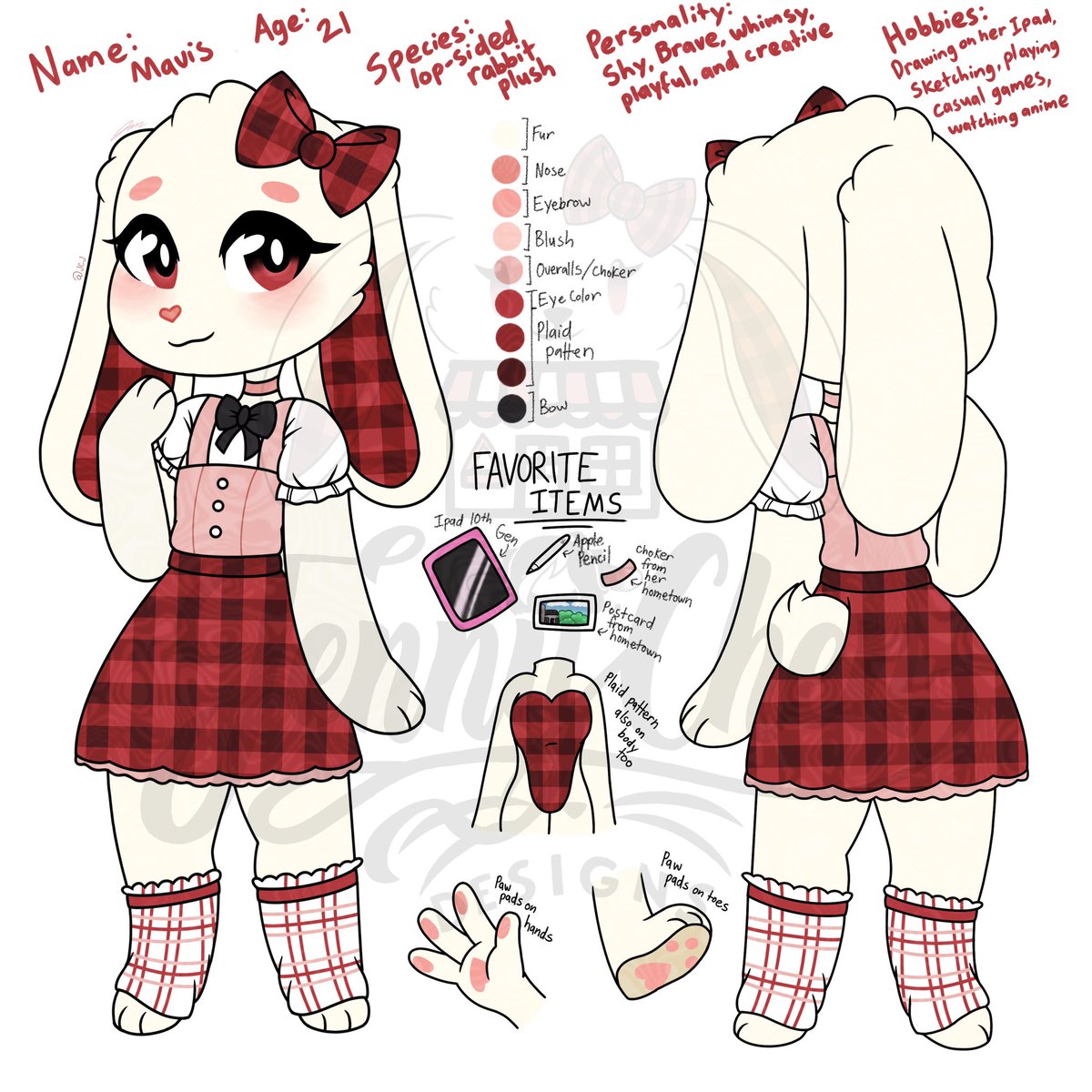 Jennychejen's tweet image. Here is my new character who will be the mascot of my Etsy shop. This is Mavis, I hope y’all like her 🥹

#rabbitdesign #characterdesign #etsymascot #anthroart #anthro