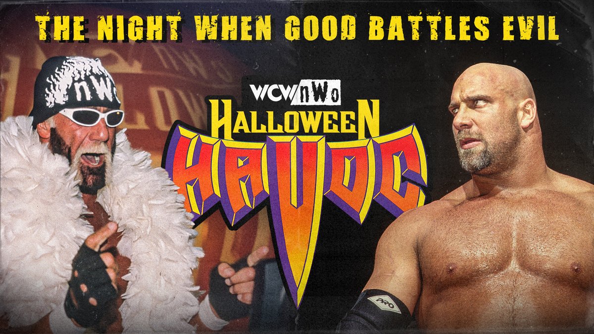 WWE's tweet image. STREAMING RIGHT NOW on @YouTube 🎃   

WWE Vault presents WCW Halloween Havoc 1998!   
The Night When Good Battles Evil

👉 ms.spr.ly/6012W8BDk 
#VaultHavoc