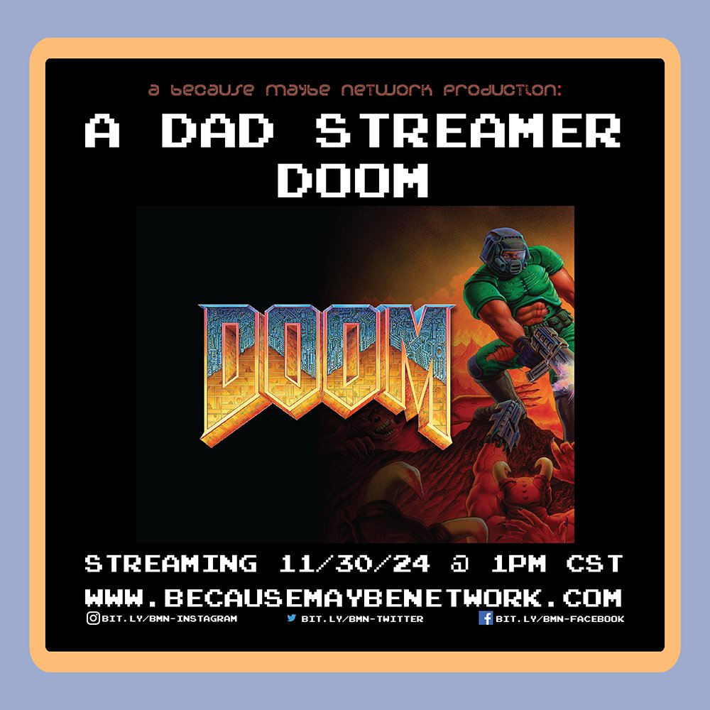 _BecauseMaybe's tweet image. Happy Thanksgiving celebrated with Hell on Earth! Join us for our annual Thanksgiving Stream, this year is DOOM!

twitch.tv/adadstreamer

#gaming #90sgame #retrogaming #retrogamer #dadgamer #oldgamer #90sgamer #DOOM #doomguy #fps #dos #hellonearth #demonslayer