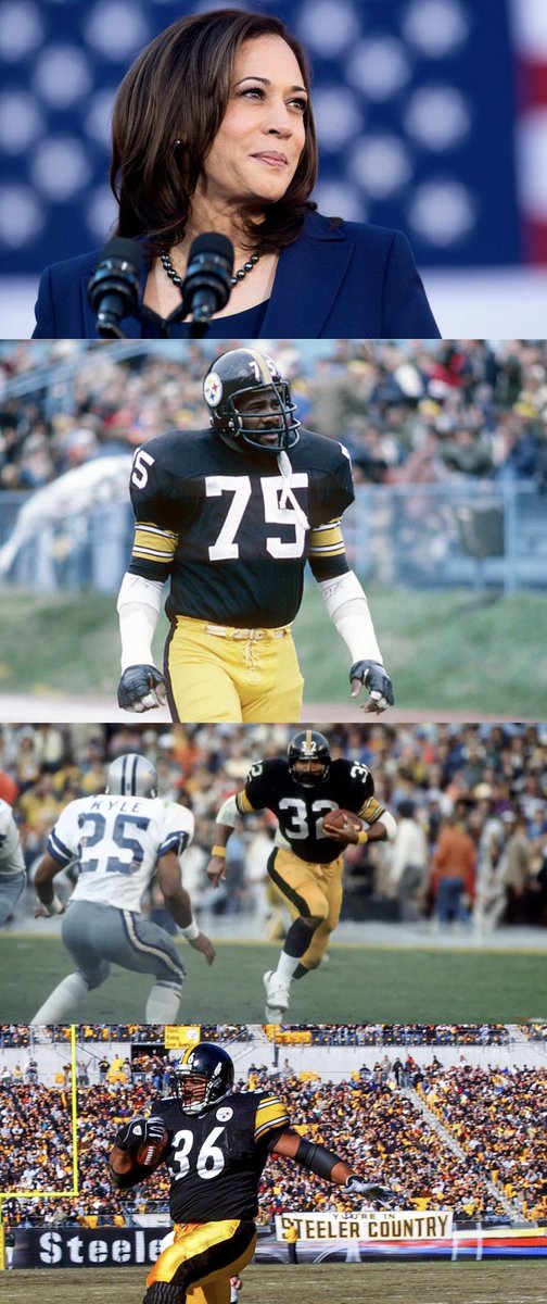 🚨JUST IN: #Steelers legends Franco Harris, Mean Joe Greene, and Jerome Bettis all just issued statements supporting Kamala Harris for President.

Hundreds of players will announce who they are supporting in the coming days.