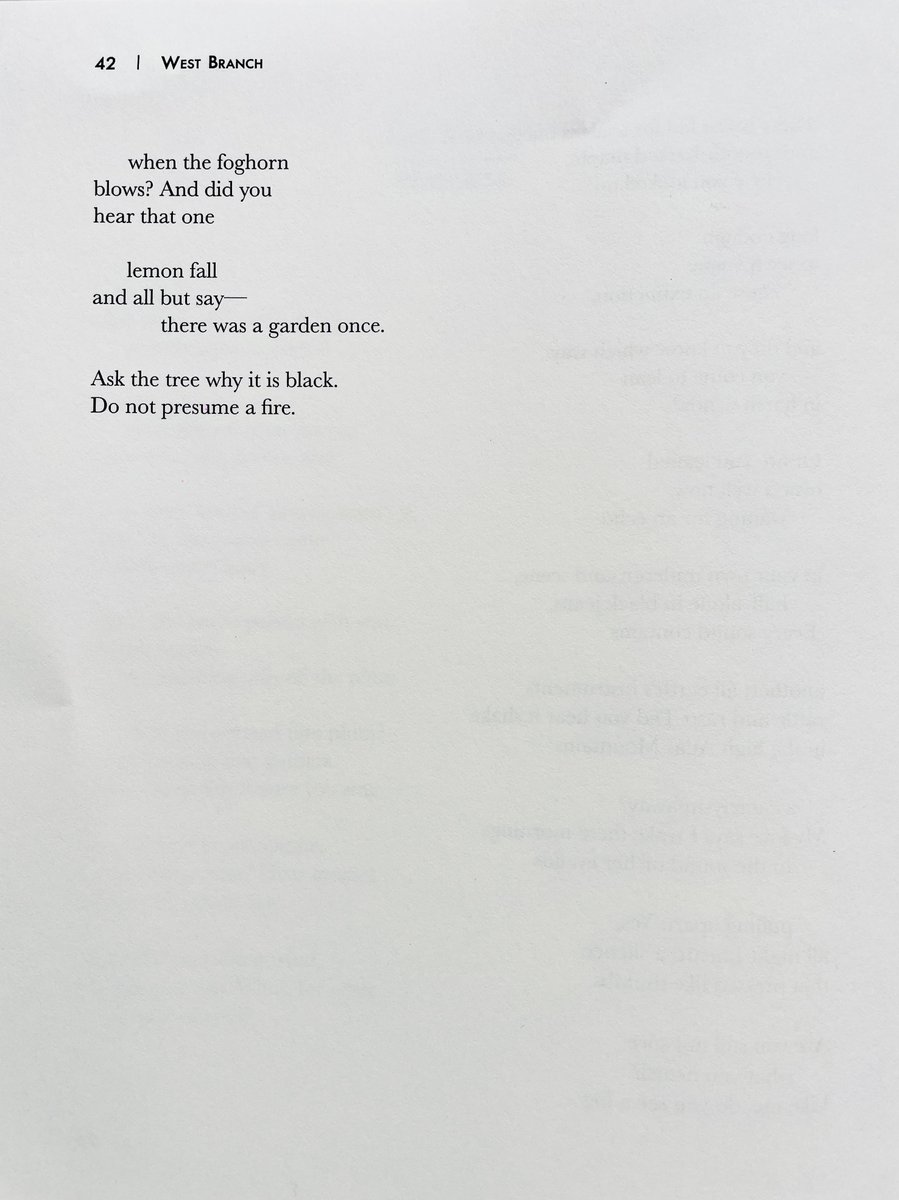 Jaye Kranz (@jayekranz) on Twitter photo My first poems were recently published in the Fall print issue <a href="/WestBranchMag/">West Branch</a>. It's nice to finally be able to share them.
Thanks to the magazine’s editors for giving space to established & new poets alike.
Here's the first: 'Withness' featuring, among other things, loud birds My first poems were recently published in the Fall print issue <a href="/WestBranchMag/">West Branch</a>. It's nice to finally be able to share them.
Thanks to the magazine’s editors for giving space to established & new poets alike.
Here's the first: 'Withness' featuring, among other things, loud birds