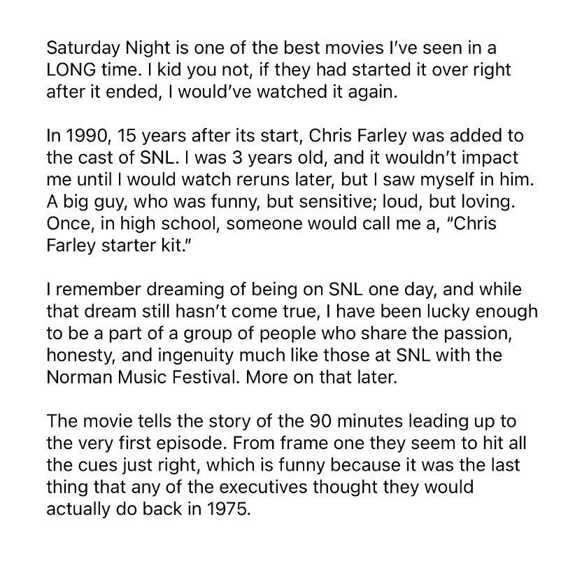 CreativeGiles's tweet image. my Saturday Night movie review.
🖤🖤🖤
•
also, I know it says click the link, but use this one: normanmusicfestival.com/donate/