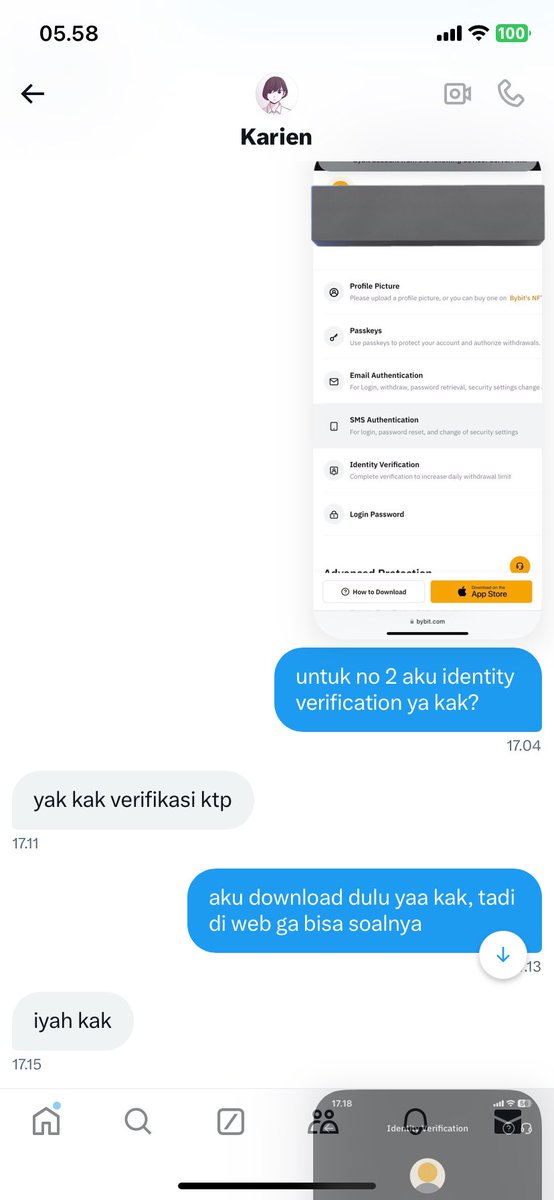 cursashi's tweet photo. halo, izin report penipuan ya. aku udah kerjain apa yang disuruh (kyc bybit) tapi malah diblock :) hati hati sama https://t.co/49u1SKBBOn #jobreceh #zonauang https://t.co/vcCsxtmlDN