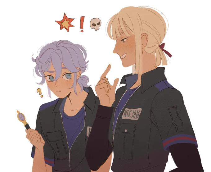 probably teaching epel something he shouldn't know [ #twst #twistedwonderland ] 