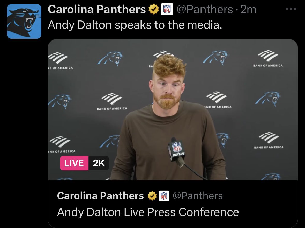 What a month as the Panthers QB does to a man