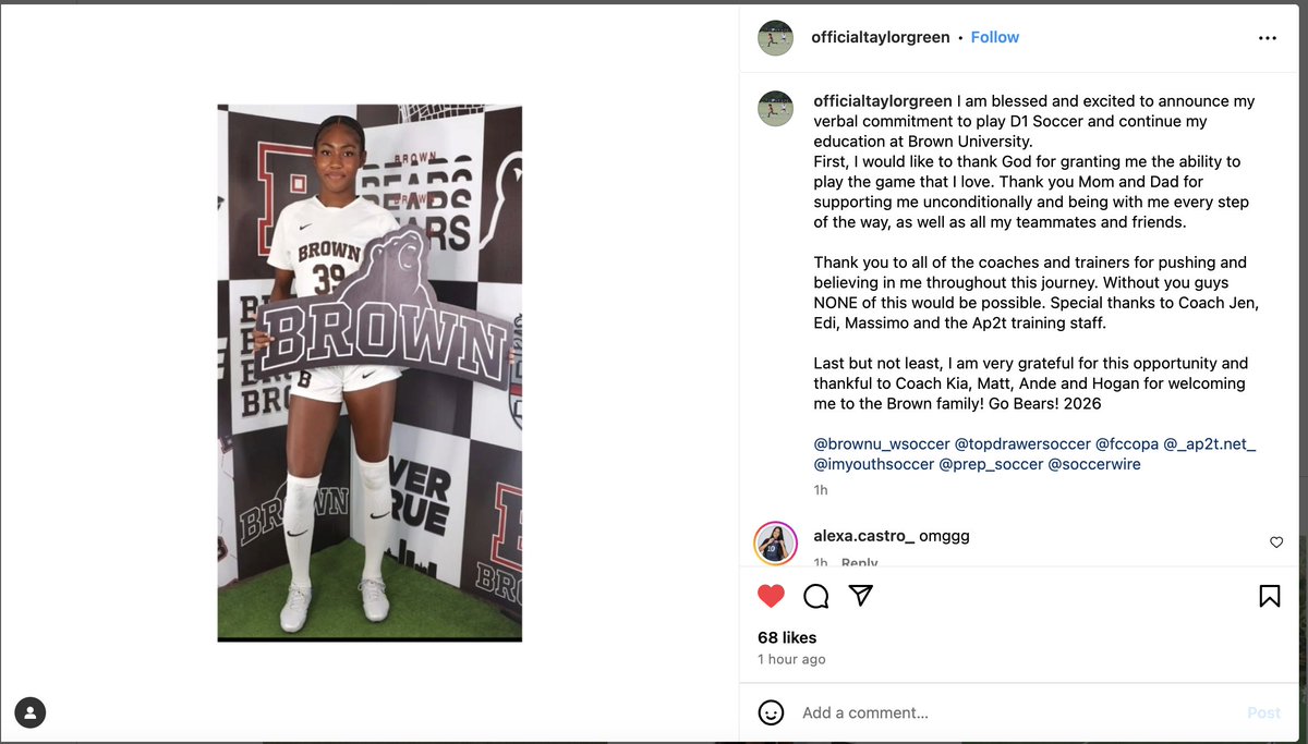 ImYouthSoccer's tweet photo. Another #ECRL player from the Class of 2026 has verbally committed to play D1 soccer. Huge Congratulations!! https://t.co/CxGRw3eMcq
