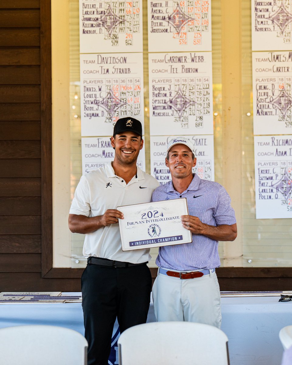 WakeMGolf's tweet image. Make that two collegiate titles for Scotty🔥🔥

Kennon’s score of 202 (-11) was the lowest 54-hole score in the 54-year tournament history✔️