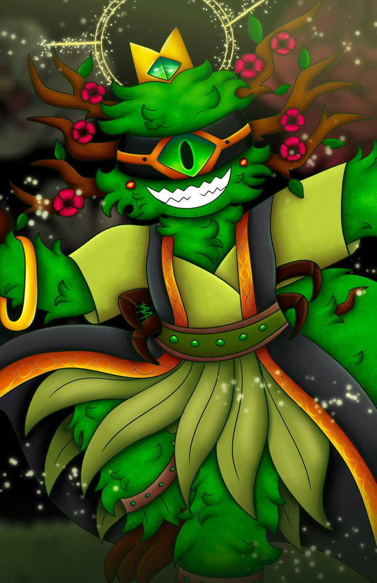 SpiderinSpacee's tweet photo. Trickster King 🐛👑 #cotl #CultoftheLamb #cotlfanart https://t.co/IO89tqi67H