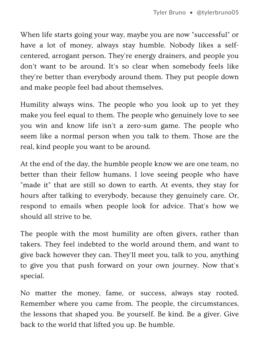 tylerbruno05's tweet photo. Be humble. Humility always wins https://t.co/pBwmnAoATc