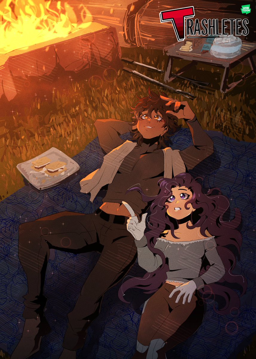 Webtoon oc_tober Prompt 3 | Bonfire Bash | Ace and Roma 🍁⛺️🔥
▫️ Read Trashletes on <a href="/webtooncanvas/">WEBTOON CANVAS</a> 
Link: webtoons.com/en/canvas/tras…
 #webtoon_oc_tober #webtooncanvas #drawwithcanvas
