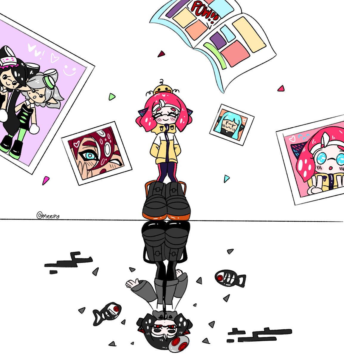 meepysamachan's tweet image. Reflection #agent4 #parallelcanon #splatoon