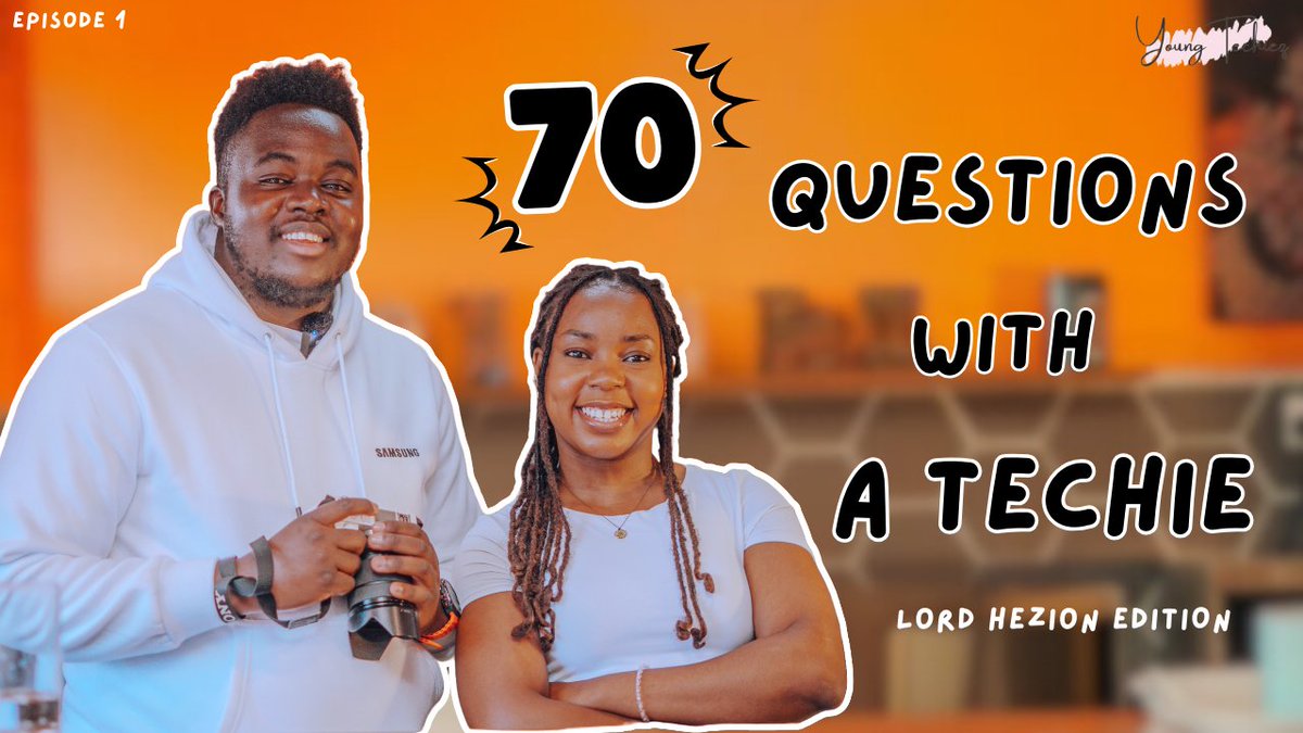 youngtechiez's tweet image. Ready to dive into the mind of a techie? 
Catch the first edition of &apos;70 Questions With a Techie&apos; featuring @Lord_hezion premiering today at 12:30 PM!⏰

#youngtechiez #technology #70questions