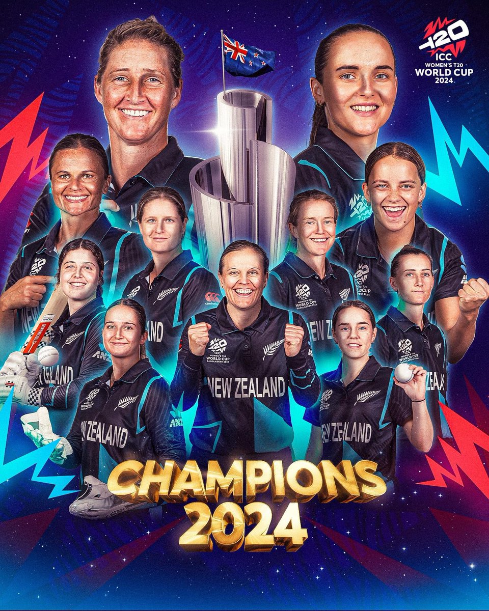 One for the ages🤩

Congratulations #World_Champions🏆

#T20WomenWorldCup2024 
#NewzealndCricket