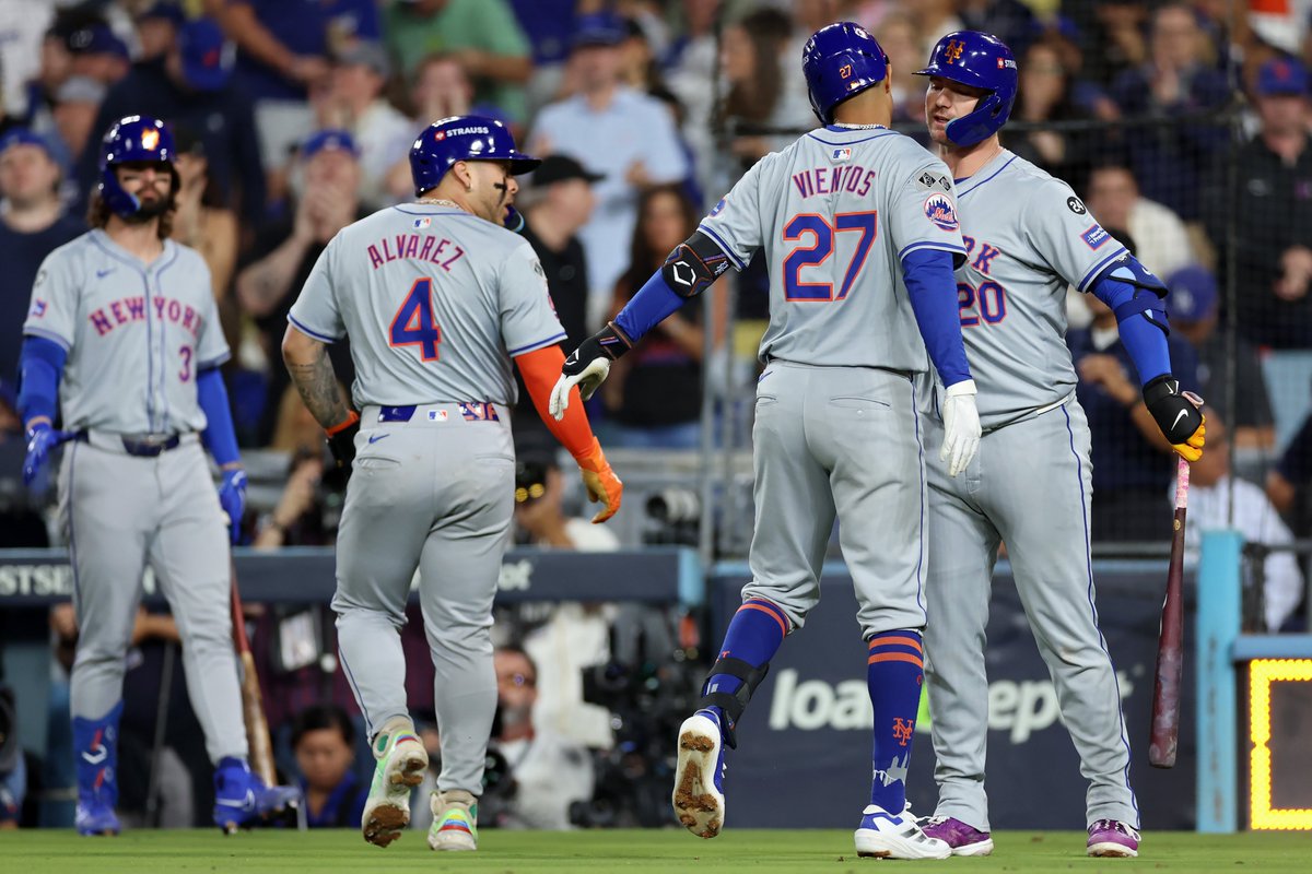 MLBONFOX's tweet photo. ⚾️ 11-games under .500 at one point
⚾️ Had to play an extra day to get into Postseason
⚾️ Won elimination game after trailing going into 9th
⚾️ Beat their division-champion rival in NLDS

Crazy ride for the Mets to make it all the way to the NLCS 🫡 https://t.co/Vpp7VIpuZR