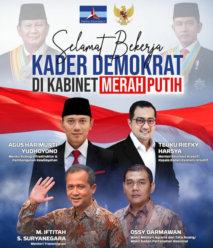 Selamat &amp; Sukses
Selamat Bekerja!

#HaRus 
#HRustanSello
#demokrat 
#ahy 
#demokratbersamarakyat