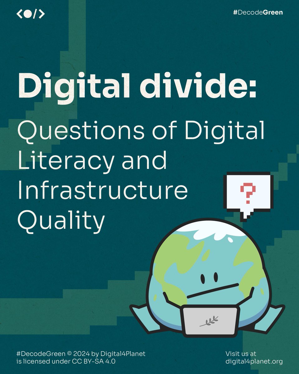 🌍 How do digital access &amp; digital literacy shape opportunities in today’s world? 

We’re back with #DecodeGreen to explore how tech access &amp; skills can empower people and bridge divides. 🚀

👉 digital4planet.org/decodegreen/

#DigitalLiteracy #DigitalInclusion #DigitalAccess