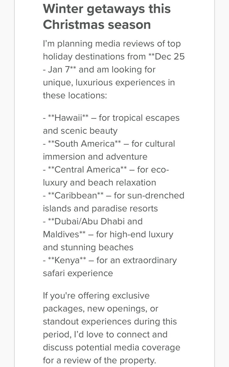 LynnHendersonPR's tweet photo. Media reviews of luxury experiences over the festive period? No. Just no. https://t.co/DL2t7mdEyA