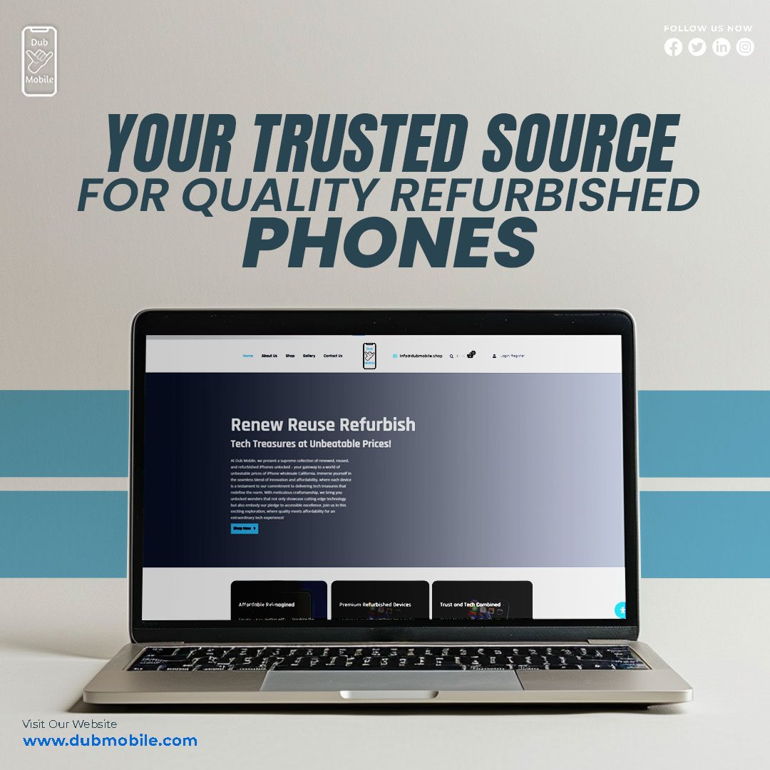 Dub_Mobile's tweet photo. At Dubmobile, we're passionate about making premium mobile technology accessible to everyone. We offer a wide selection of rigorously tested, refurbished iPhones and Androids at unbeatable prices.
🌐https://t.co/jMuvrFdLpC
#refurbishedphones #mobiletechnology #affordabletech #fyp https://t.co/CMpJIwox0H