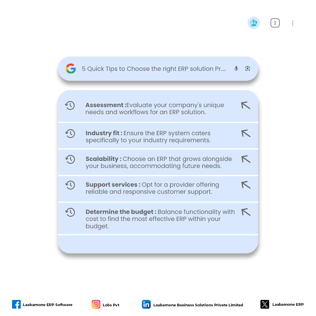 LaabamoneL77079's tweet photo. "π‘ 5 Quick Tips to Choose the Right ERP Solution Provider! π
Get expert insights on assessment, industry fit, scalability, support, and budget.
#ERPsolution #BusinessGrowth #ERPProvider #EfficientBusiness #Stockmarket #Soundariya #sensex #Nifty #BenefitsOfMeditation https://t.co/yOBzT06arV