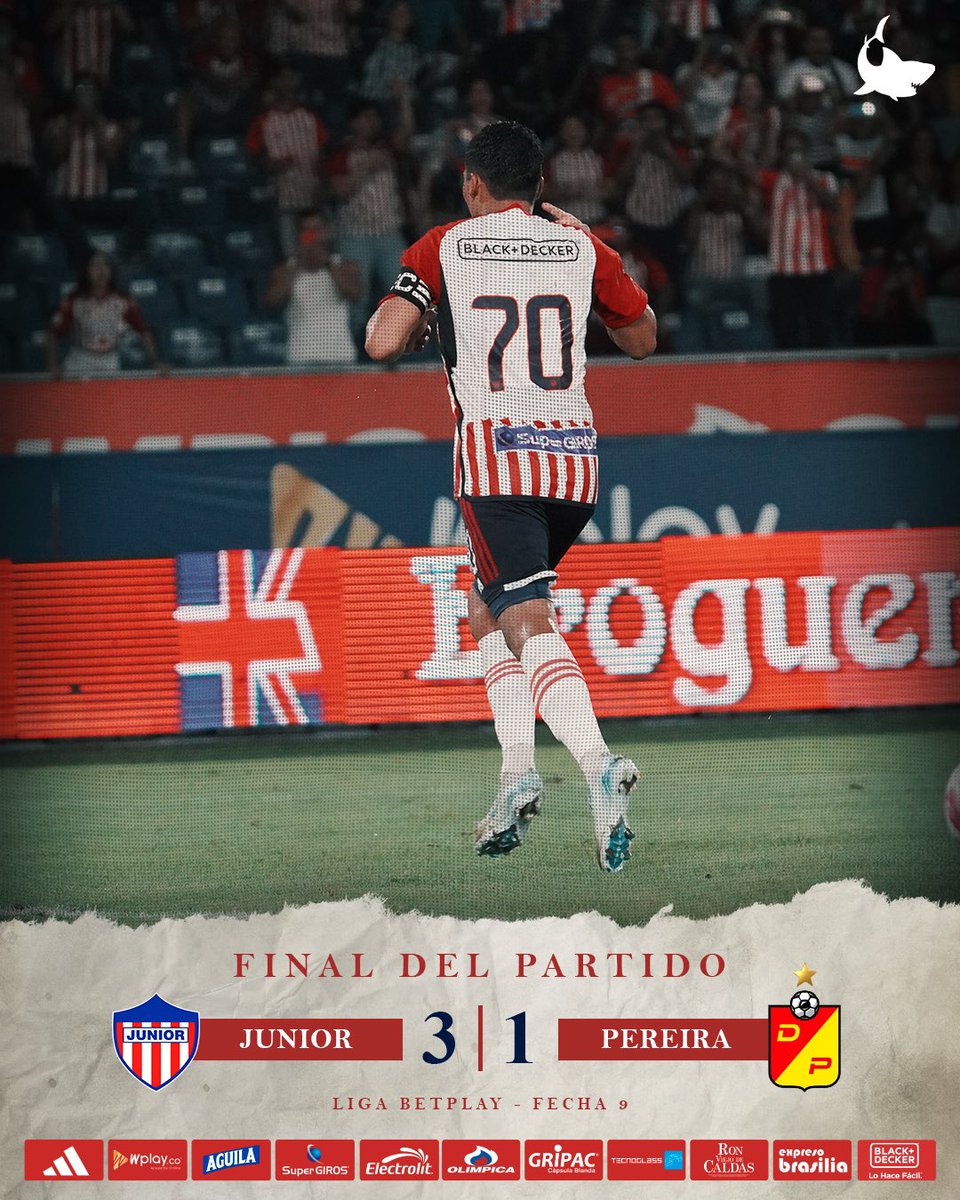 JuniorClubSA's tweet photo. 90’⌚▶️ |3-1| ¡LOS 3 PUNTOS SE QUEDAN EN CASA!

@JuniorClubSa 🆚 Pereira 

#LigaBetPlayDimayor🏆
#VamosJunior https://t.co/fqaYLWSnr2