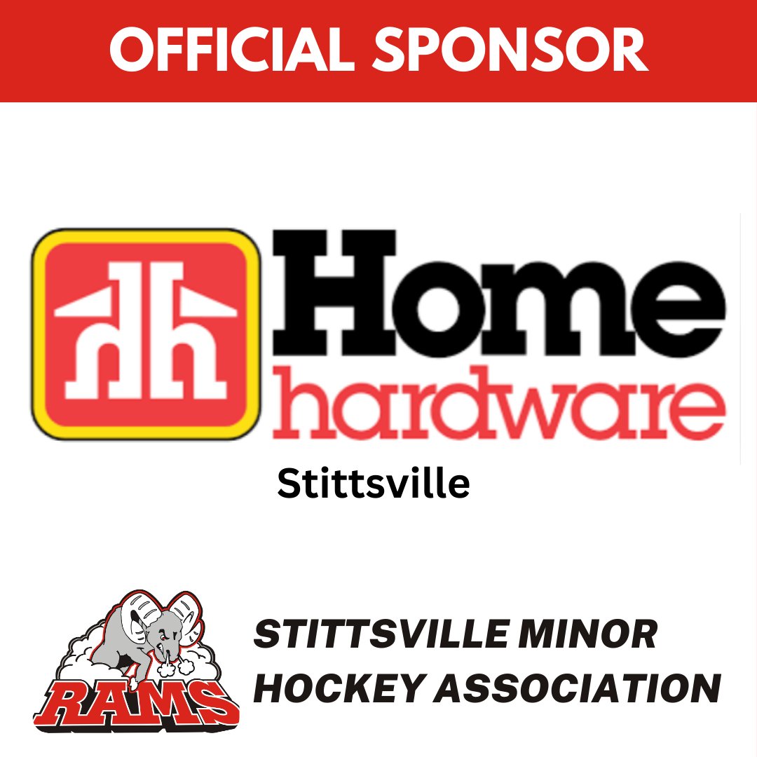 #smhaSundayShoutOut to Home Hardware Stittsville who continuously supports the #SMHA + NEW THIS YEAR ... look for their community discount cards to come home with your player. Save on in-store purchases, plus they'll match the discount amount in a donation back to the #smhaRams🐏