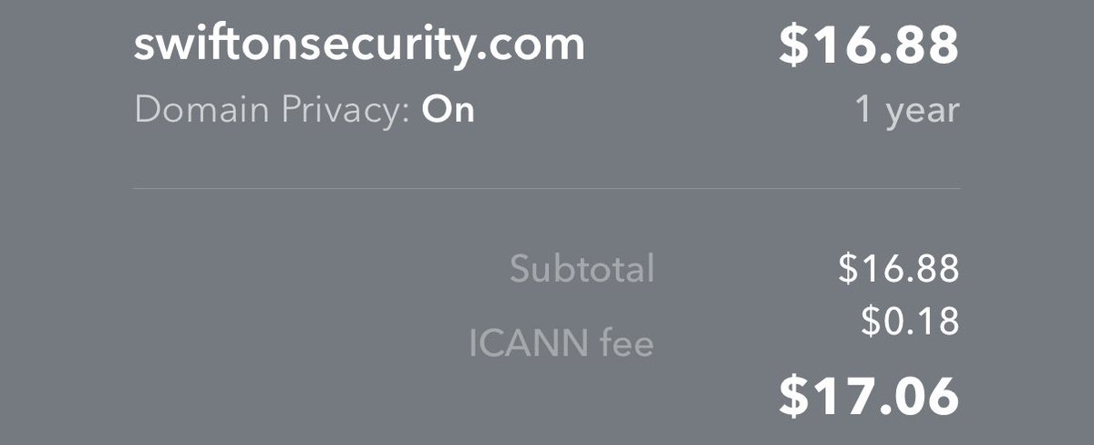 ProTip: Get your social @ .com domain as soon as possible. Like I've said about your company domain email address, .com is THE canonical global ownership determinacy and highest-reputation source. It's not expensive, I use namecheap.com. Don't need to point just own it.
