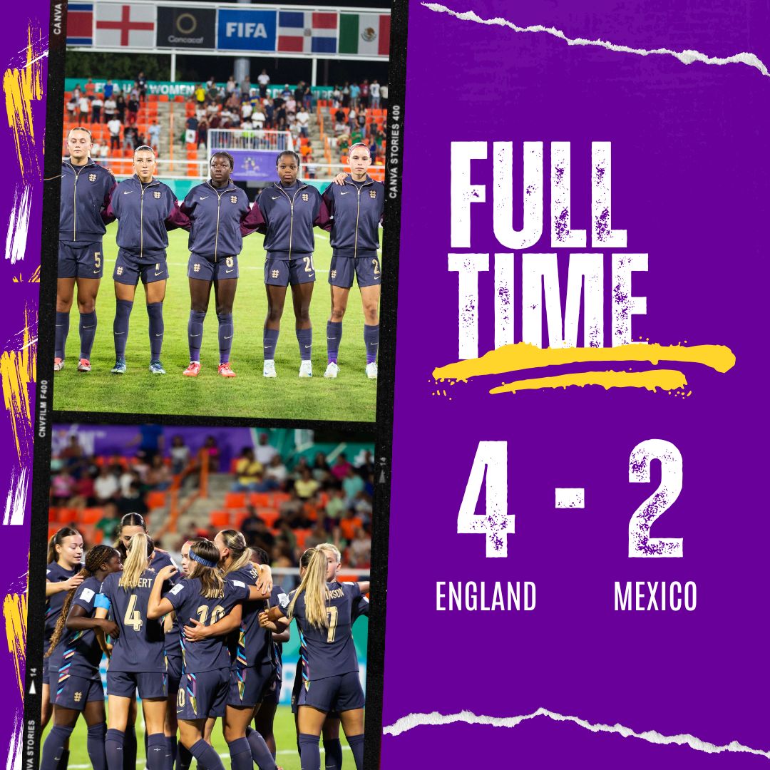 FT | England U17s 4-2 Mexico U17s

⚽️ Shaw
⚽️ Salas
⚽️ Soto
⚽️ Las
⚽️ Maltby
⚽️ Johnson

England book their 1/4 final spot.

What an utterly mad game. England come from behind with 10 players to take all 3 points. Such a scrappy affair. Maltby's late winner added to the drama.