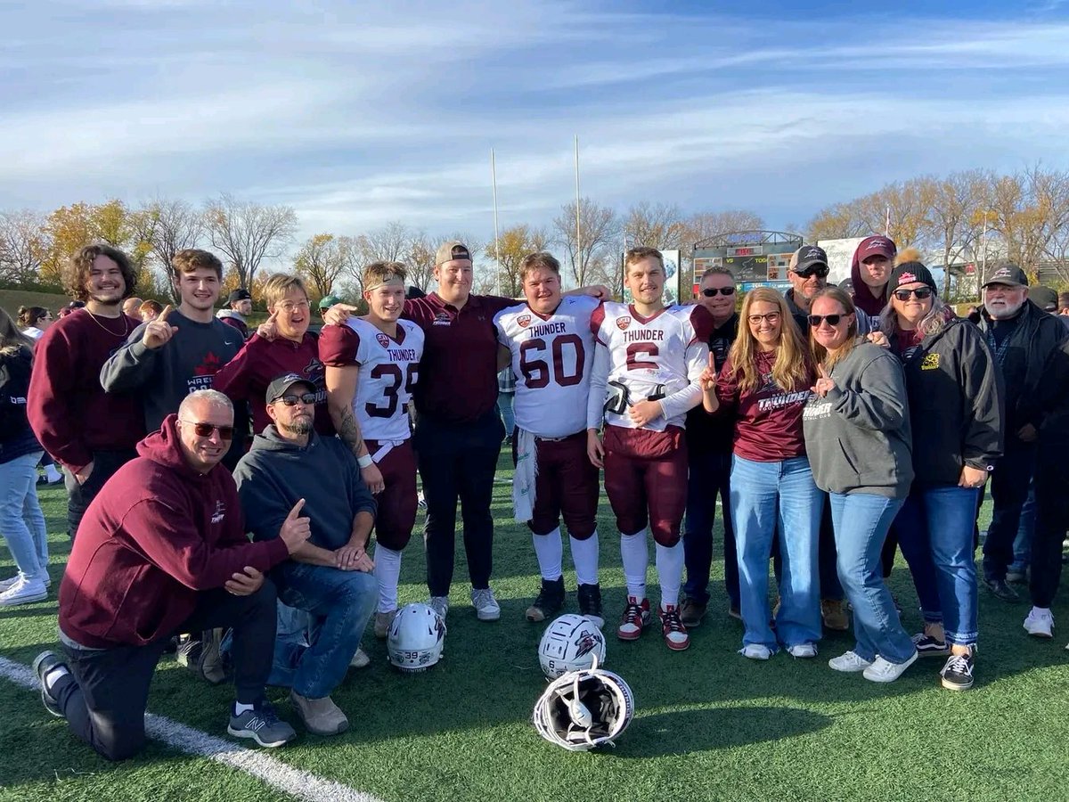 Special day for 4 <a href="/SCCHS_Comp/">SCCHS_Comp</a> Colts Football alumni and their families today! Noah, Carter, Zac, Parker and the <a href="/reginathunder/">Regina Thunder</a> beat the Saskatoon Hilltops on the road today to win the PFC Championship! Congrats boys and Coach <a href="/ScotchM/">Scott MacAulay</a>. Go get that National Championship 🏆💍