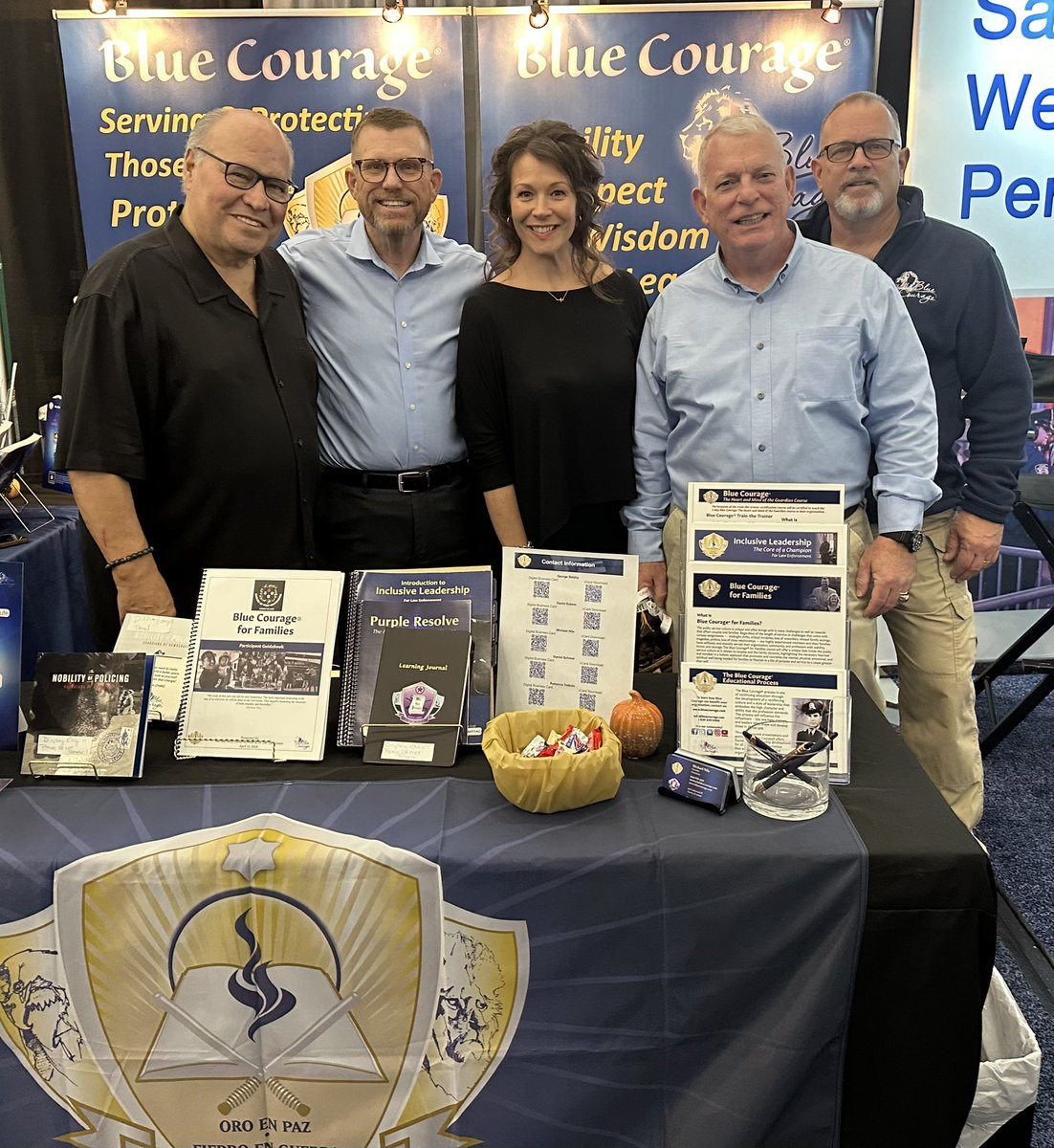 bluecourage's tweet photo. Blue Courage is grateful to be here at IACP this year meeting some amazing people from around the world! Please come by to say hello to the Blue Courage team - booth 1016. #bluecourage #purpleresolve #LEleadershipDevelopment #iacp2024 https://t.co/j0y7ichaH8