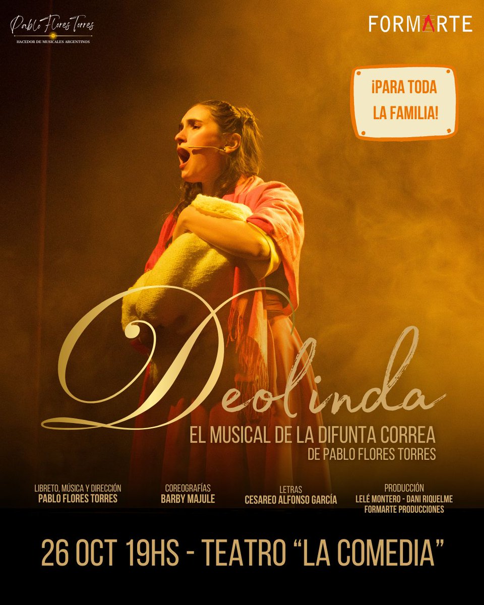 RosarioShows's tweet photo. Una historia bien nuestra llega al Teatro!

Deolinda, el musical de la difunta Correa.

🗓 26 de octubre a las 16 hs.

📍 Teatro La Comedia.

Entradas desde $5.000 en boleteria o en https://t.co/1KEBS9F1pP https://t.co/9UeTBB3E4b